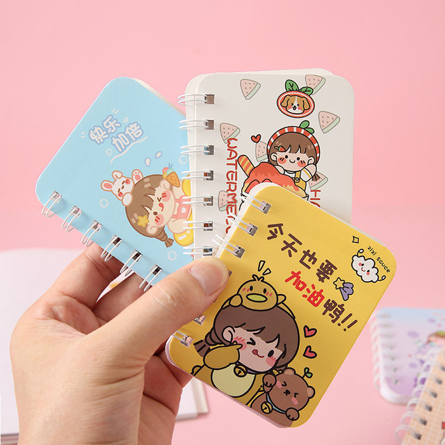 Kawaii Loose-leaf Hand Book Notebook Diary cute Notebooks Diaries Mini  Student Notepad planner School Office Stationery 85X103MM - AliExpress